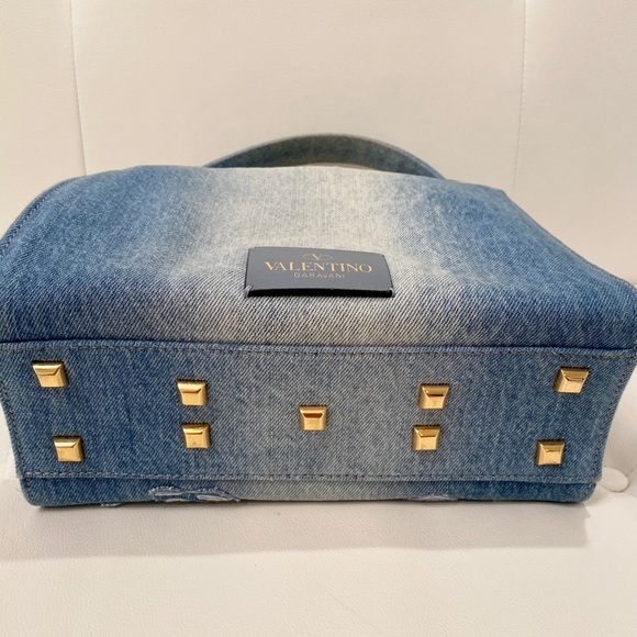 VALENTINO Denim Butterfly Applique Bag - Picture 5 of 8